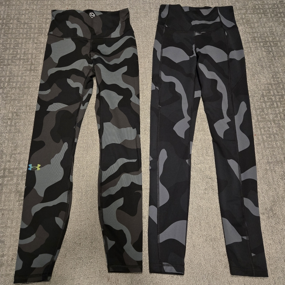 Under Armour Camo Leggings - Black and Gray
